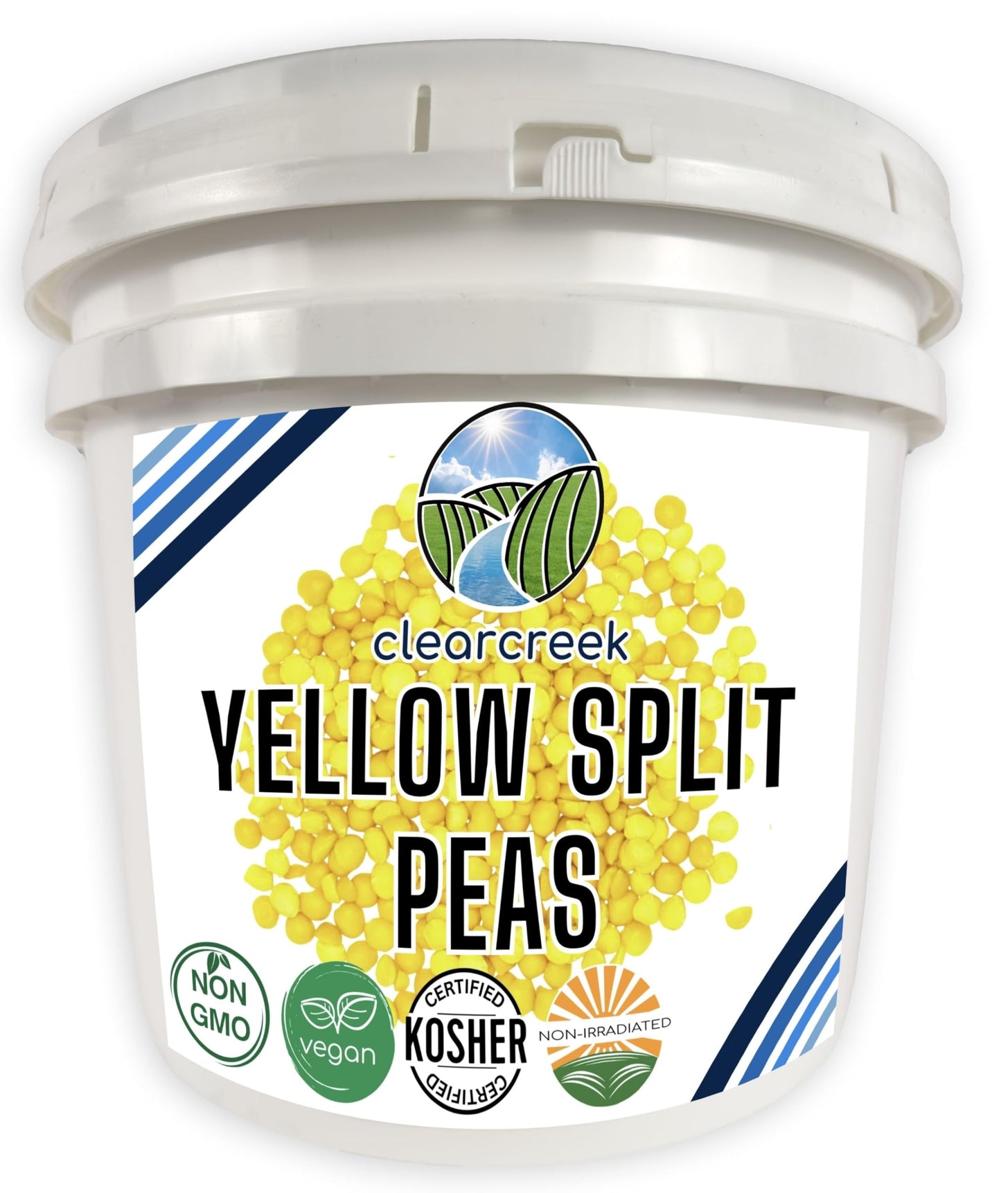 Certified Glyphosate Residue Free Yellow Split Peas | 25 lb Bucket | Non-GMO | Kosher | Vegan | Dried | Emergency Food | Non-Irr
