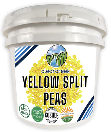 Certified Glyphosate Residue Free Yellow Split Peas | 25 lb Bucket | Non-GMO | Kosher | Vegan | Dried | Emergency Food | Non-Irr