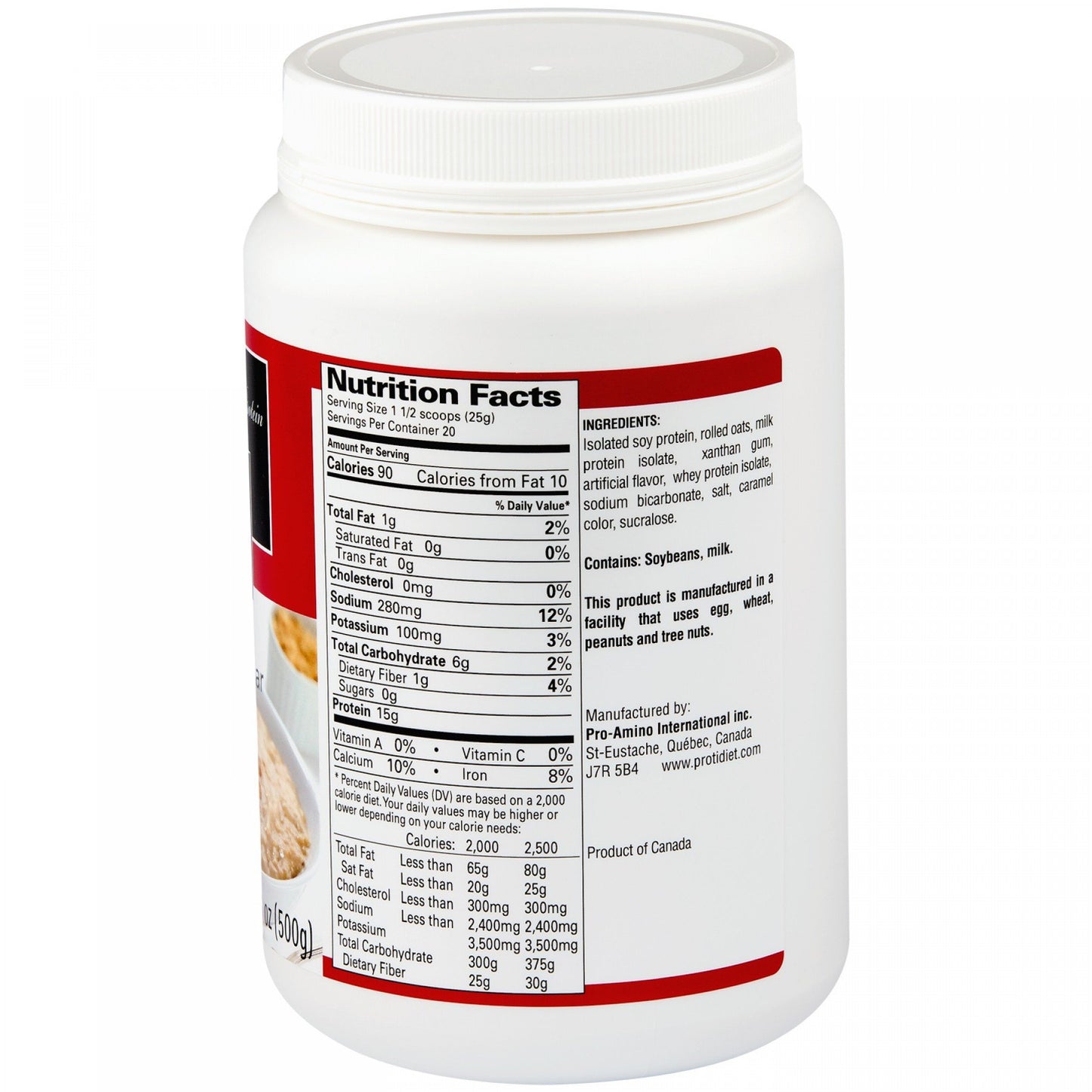 ProtiDIET Instant Oatmeal Mix (7 Pouches), Simply Add Water, No Sugar Meal Replacement, No Trans Fat, 15G Protein, 90 Calories (