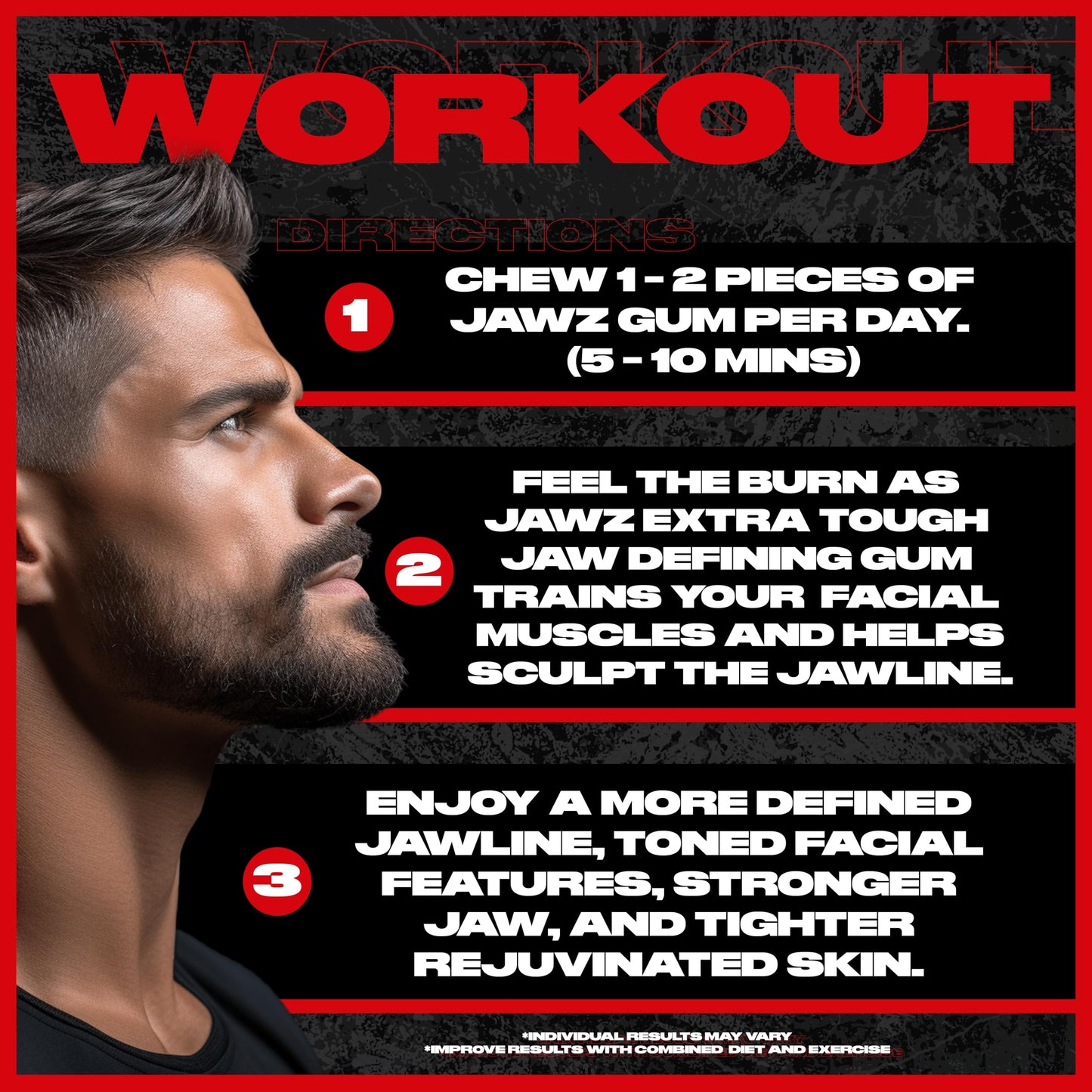 Jawz Gum Jawline Chewing Gum, 4 Pack Box, Watermelon, Face Slimming And Toning, Sugar Free