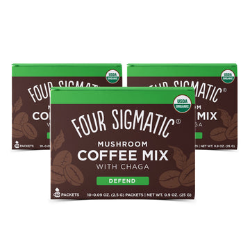 Four Sigmatic Mushroom Coffee Mix Cordyceps And Chaga Pack Of 3 (30 Packets Total)