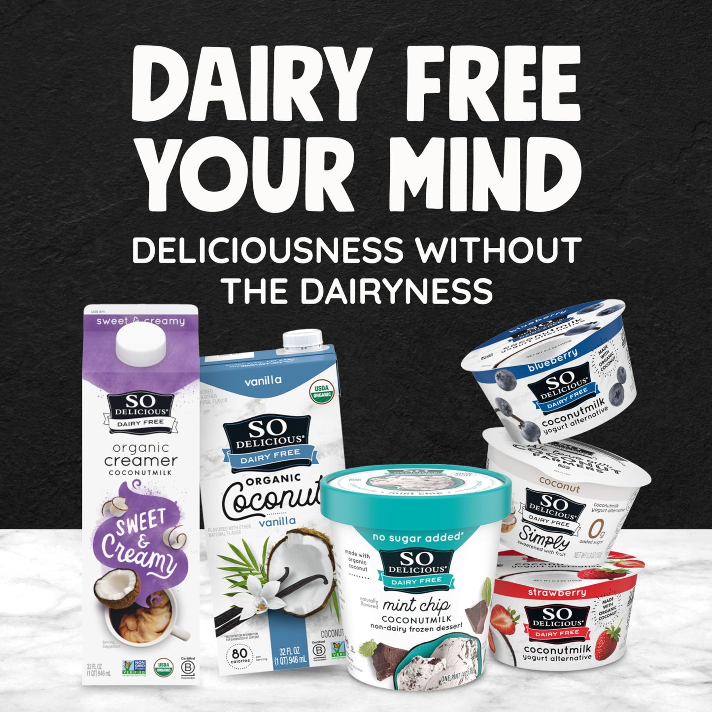 So Delicious Cultured Coconutmilk Dairy-Free Yogurt, Strawberry-Banana, 5.3 Ounce Plant-Based Vegan Dairy-Free Yogurt Alternativ