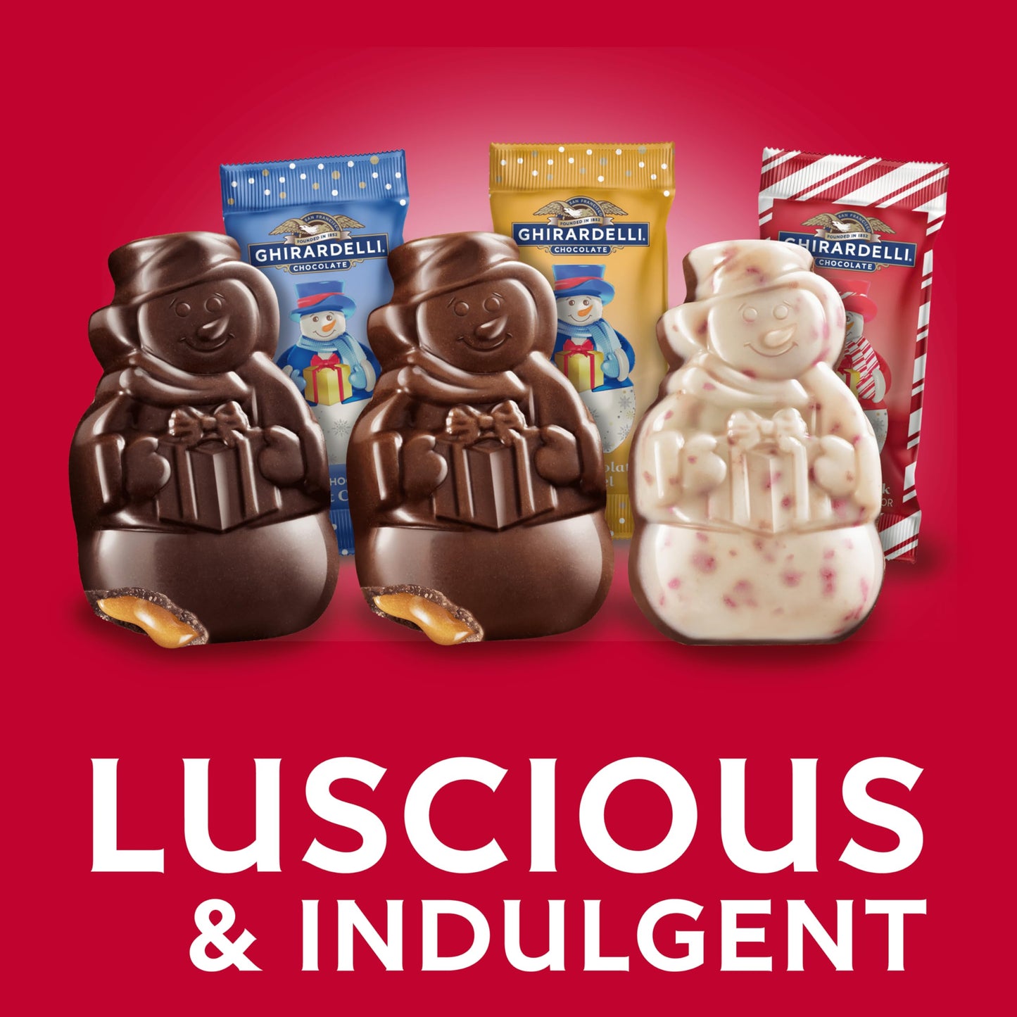 Ghirardelli Chocolate Snowmen Assortment, Easter Candy, 15.3 Oz Bag, Pack of 1
