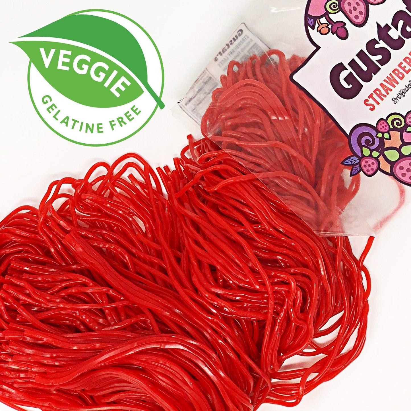 Strawberry Laces Bulk Red Licorice Candy Fruity Chewy Strings Imported European Treats 2 lbs(Pack of 3)