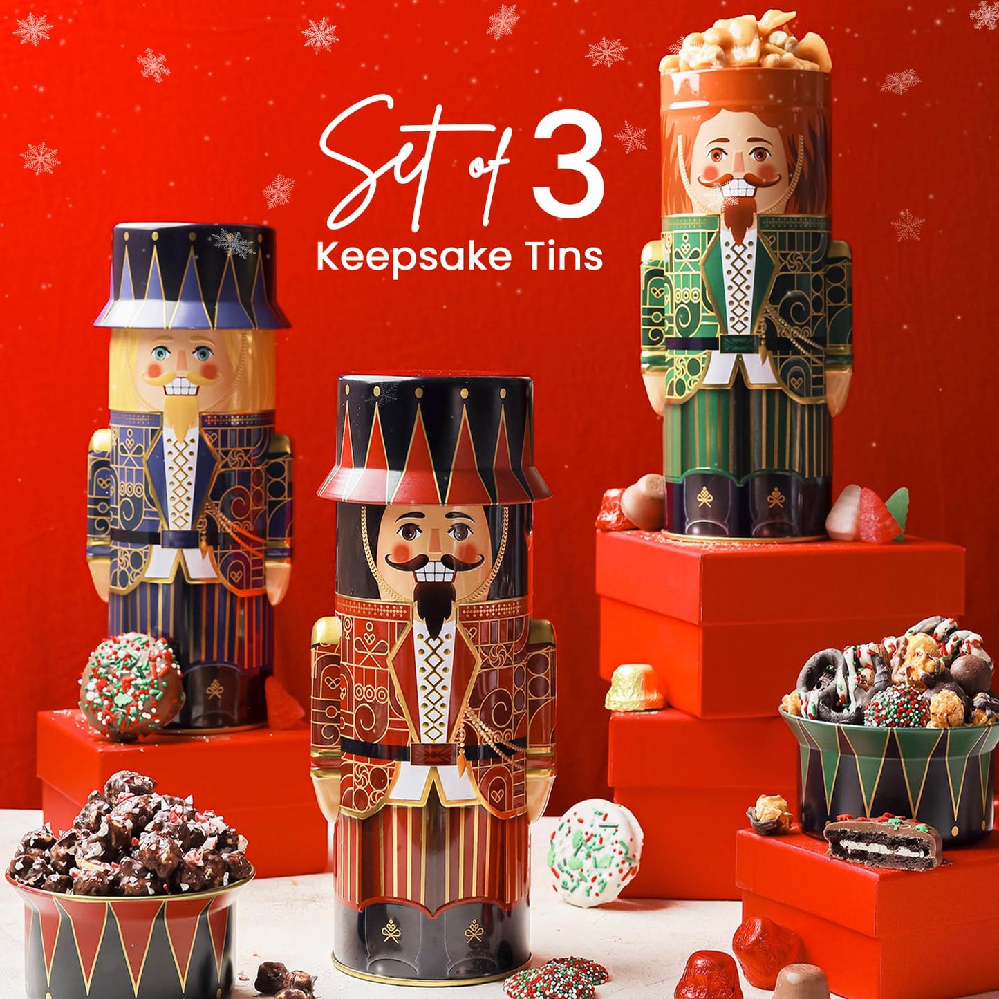 BONNIE AND POP - Christmas Gift Baskets - Chocolate, Cookies, Gourmet, Snacks, Candy Brittle, Food, Holiday Care Package for Fam