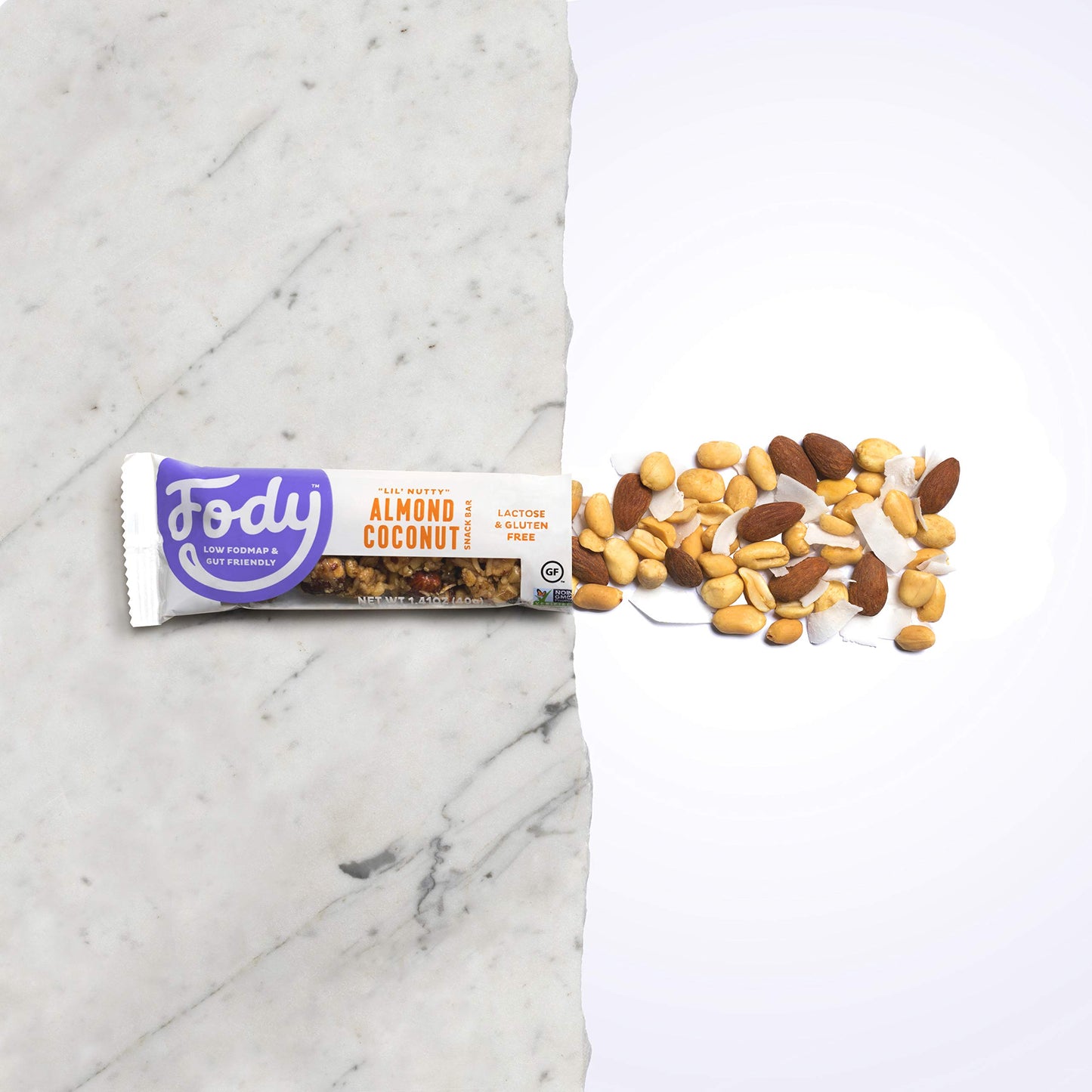 Fody Foods Vegan Protein Nut Bars, Almond And Coconut Flavor, 6G Protein Per Bar, Low Fodmap Certified, Sensitive Recipe, Gut &