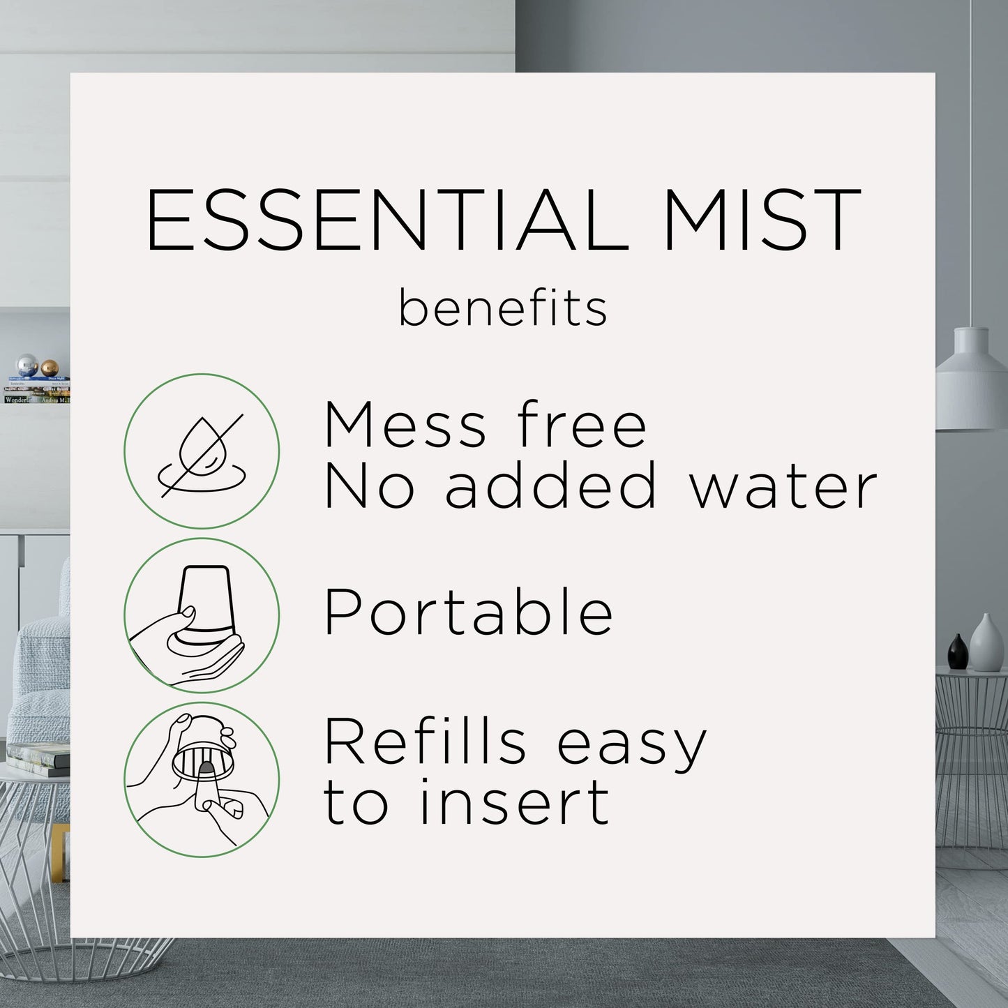 Air Wick Essential Mist Refill, 3 Ct, Happiness, Essential Oils Diffuser, Air Freshener, Aroma
