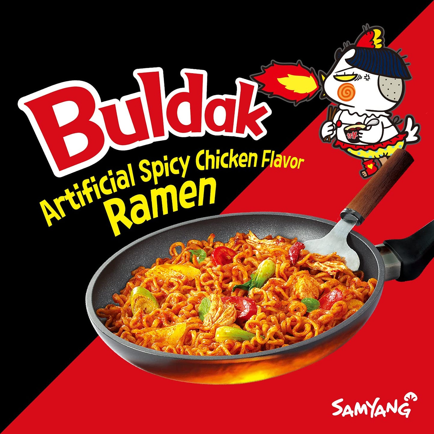 Samyang Buldak Hot Spicy Chicken Stir Fried Ramen Noodles, 4.94 oz (Pack of 20)