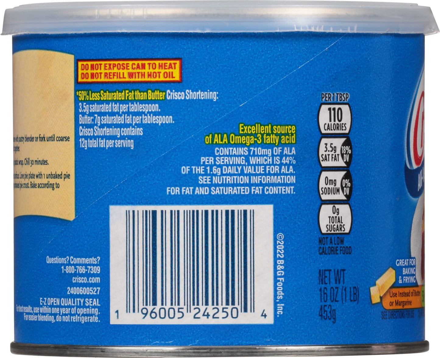 Crisco All-Vegetable Shortening, 16 Ounce