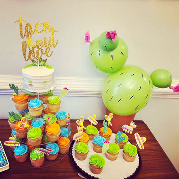 Jevenis 42 Pcs Fiesta Cupcake Toppers Fiesta Party Decoration Cactus Cake Decoration Llama Cupcake Toppers For Taco Bout A Baby