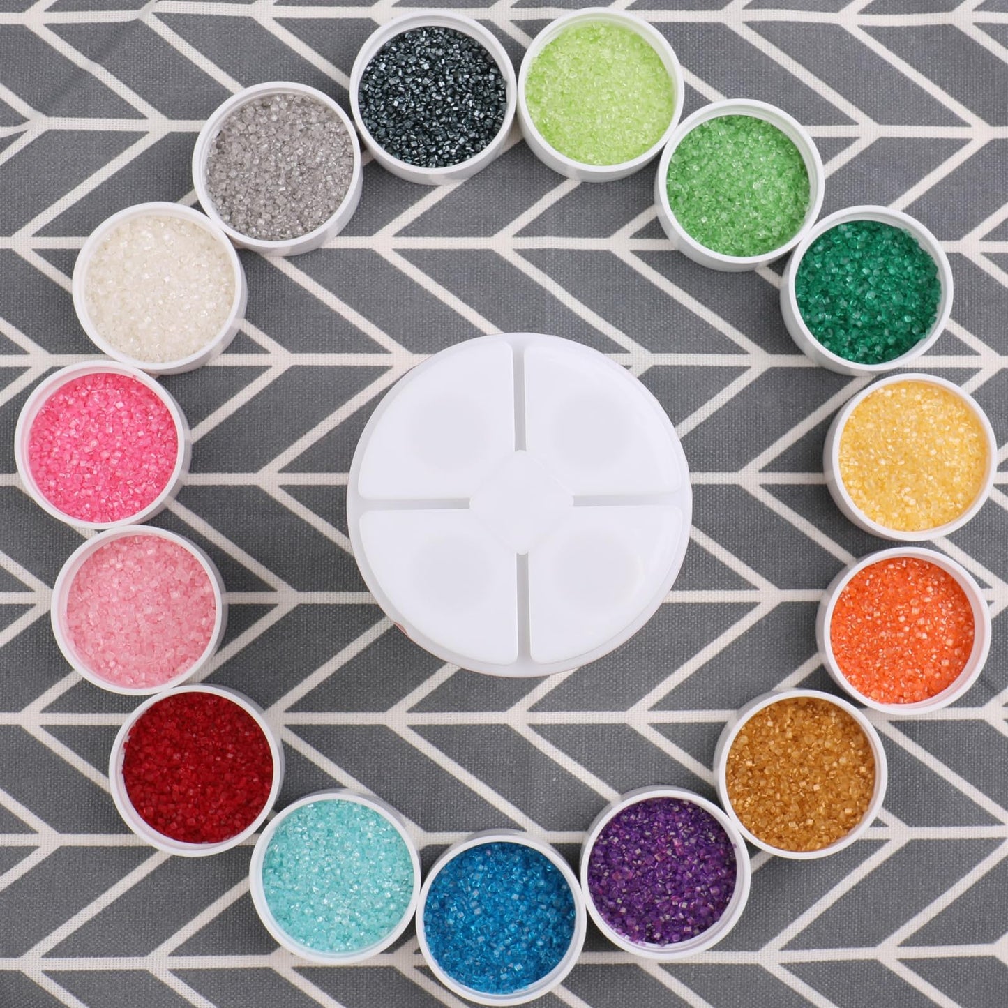 Sanding Sugar Yellow Red White And Blue Sprinkles For Cake Decorating, 4Th Of July Sprinkles 4 Colors Sparkling Decorating Coars