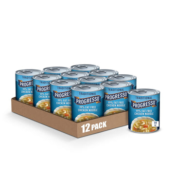 Progresso Traditional, 99% Fat Free Chicken Noodle Canned Soup, 19 Oz. (Pack Of 12)