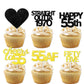 18pcs Black Gold Glitter Dessert Cupcake Pick for Straight Outta 1970 Cheer to 55 Years Old Theme Decor Supplies Happy 55th Birt