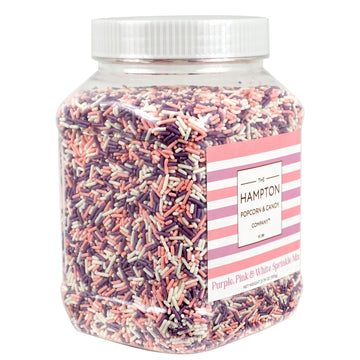 Pink, Purple & White Sprinkles Jimmies 1.98 Pounds Container, Sprinkles For Cake Decorating, Cake Sprinkles, Sprinkles For Bakin