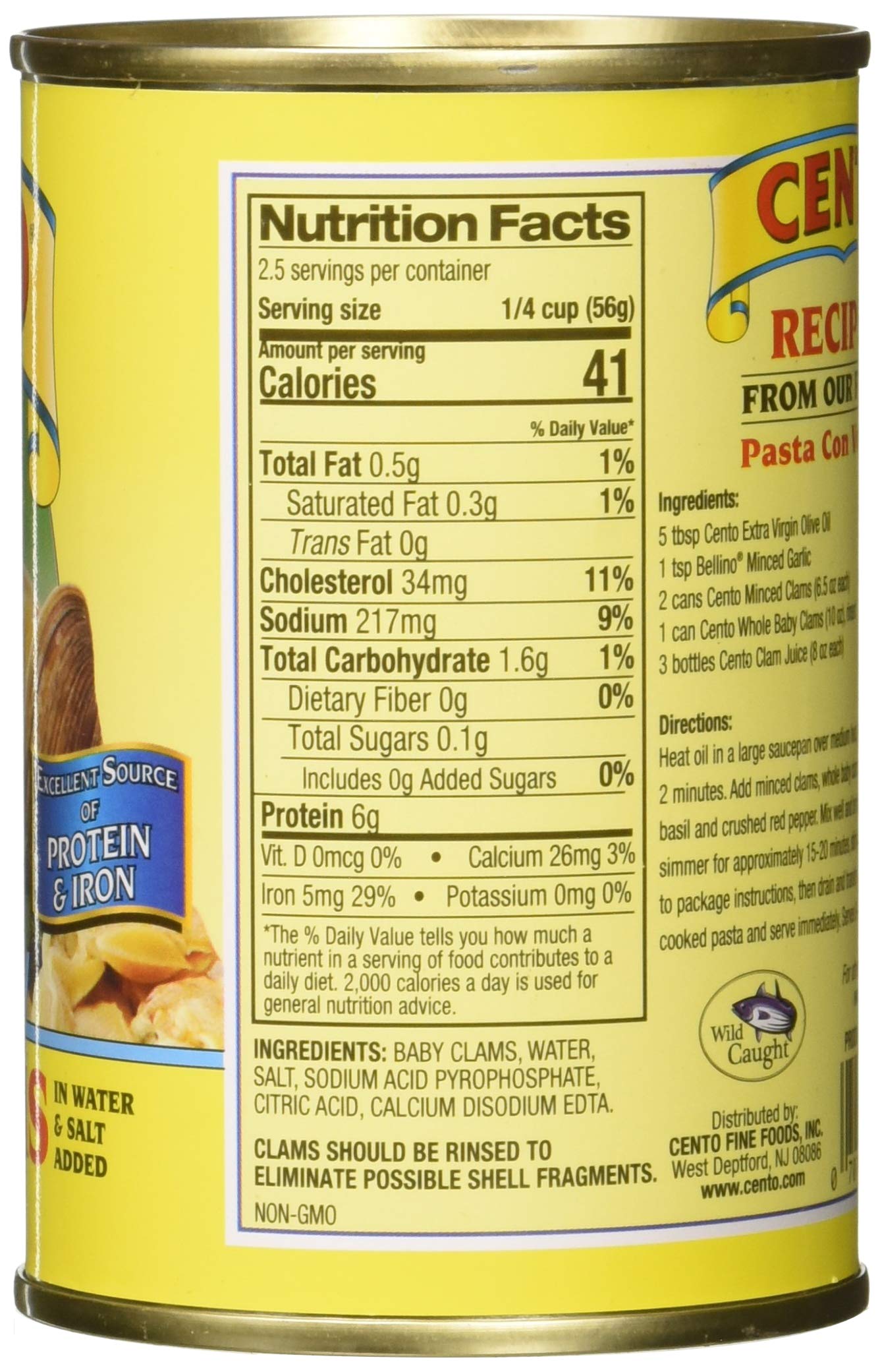 Cento Clam Baby Whole, 10 Ounce (Pack Of 12)