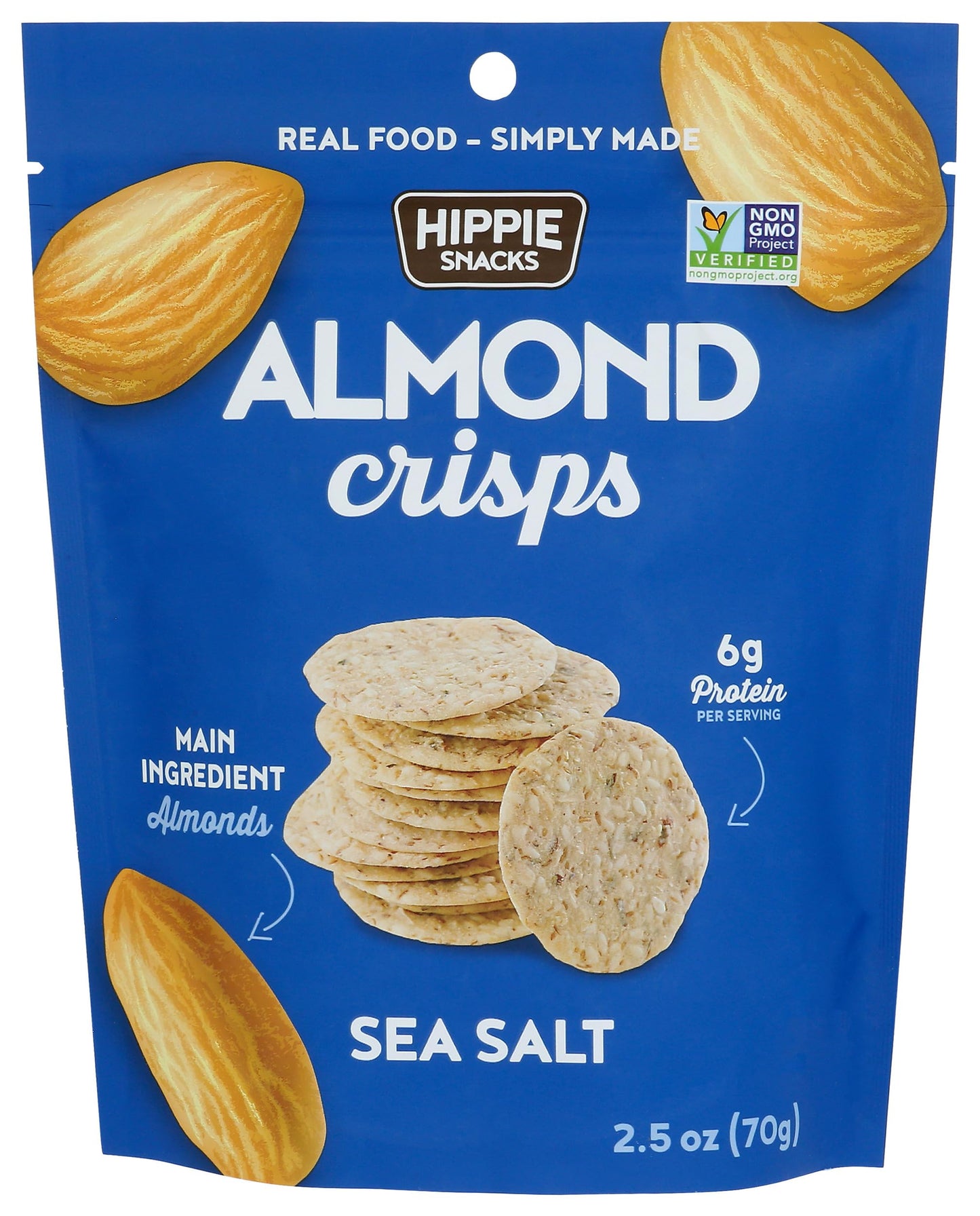 Hippie Snacks Sea Salt Almond Crisps 2.5 Oz