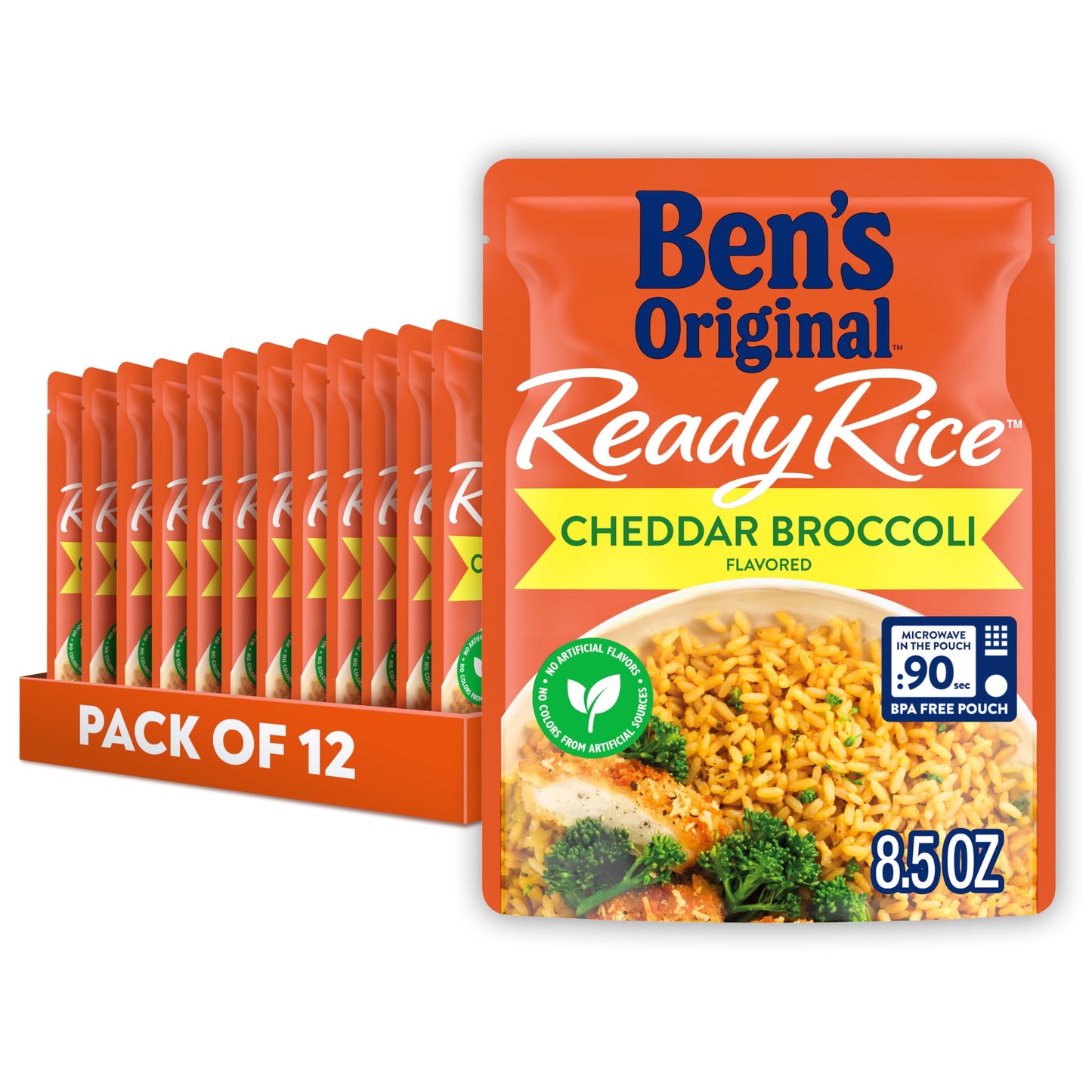 Ben s Original Flavored Ready Rice, Cheddar Broccoli, Microwave Rice for an Easy Lunch, Suitable for Vegetarians - 8.5 oz Pouch