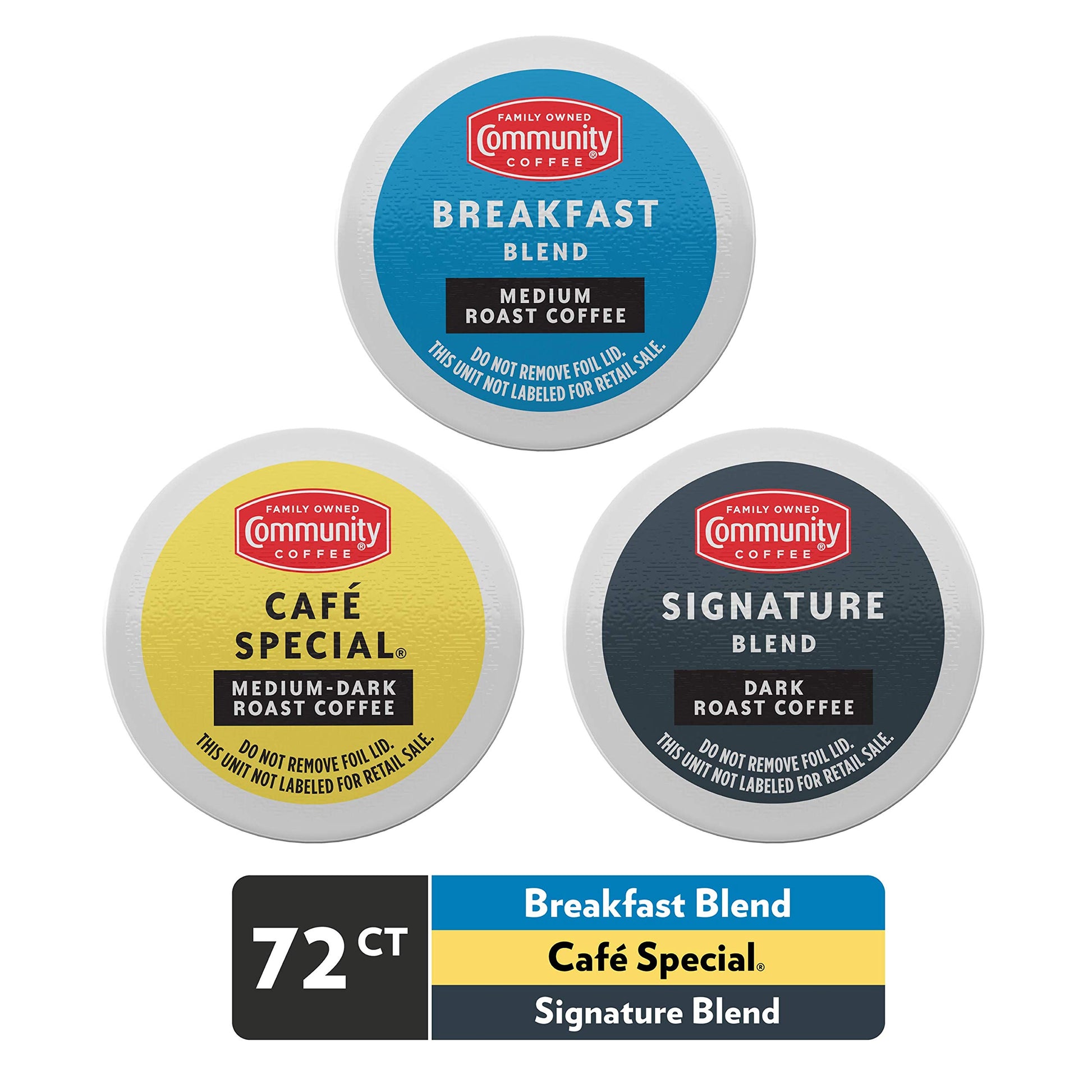 Community Coffee Variety Pack Coffee Pods, Medium to Dark Roast, 72 Count, Compatible with Keurig 2.0, 12 Count (Pack of 6)