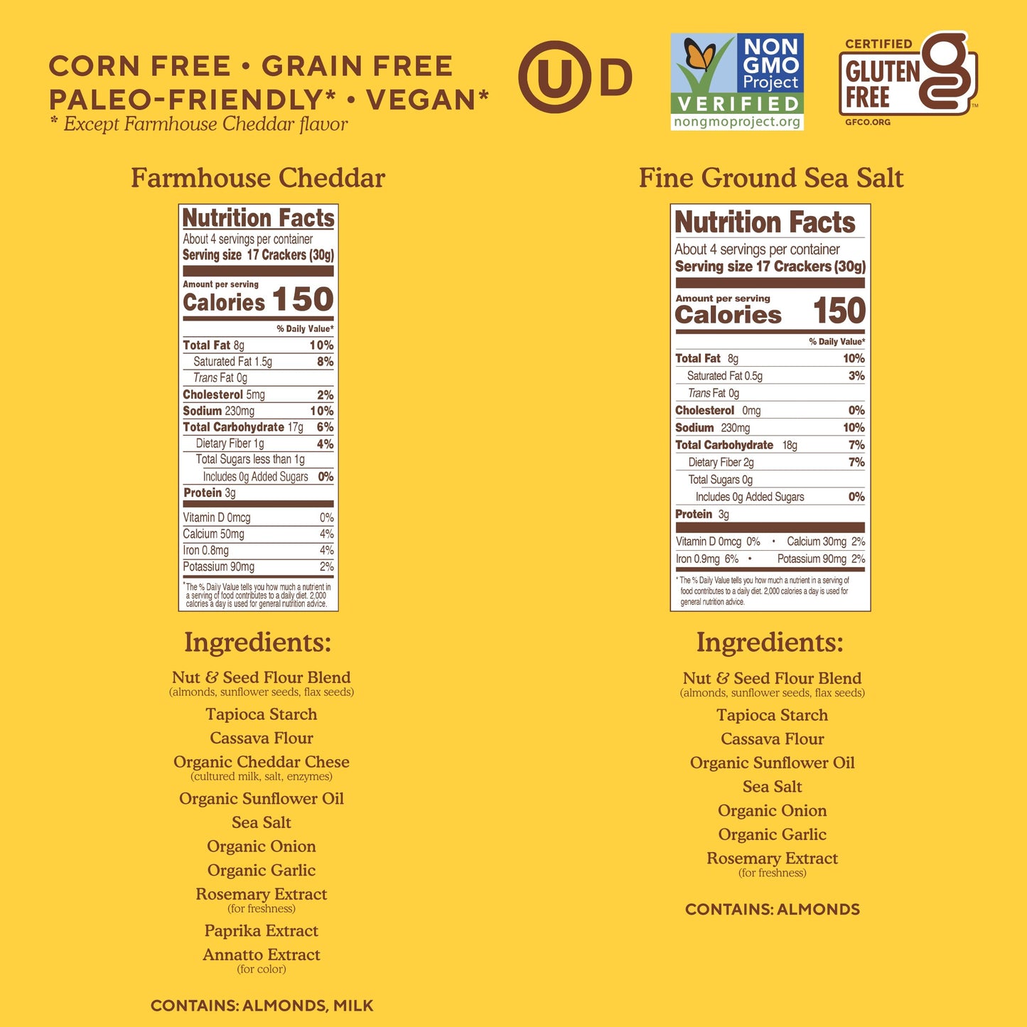 Simple Mills Almond Flour Crackers, Variety Pack (Fine Ground Sea Salt, Rosemary & Sea Salt, Farmhouse Cheddar, and Sun-Dried To