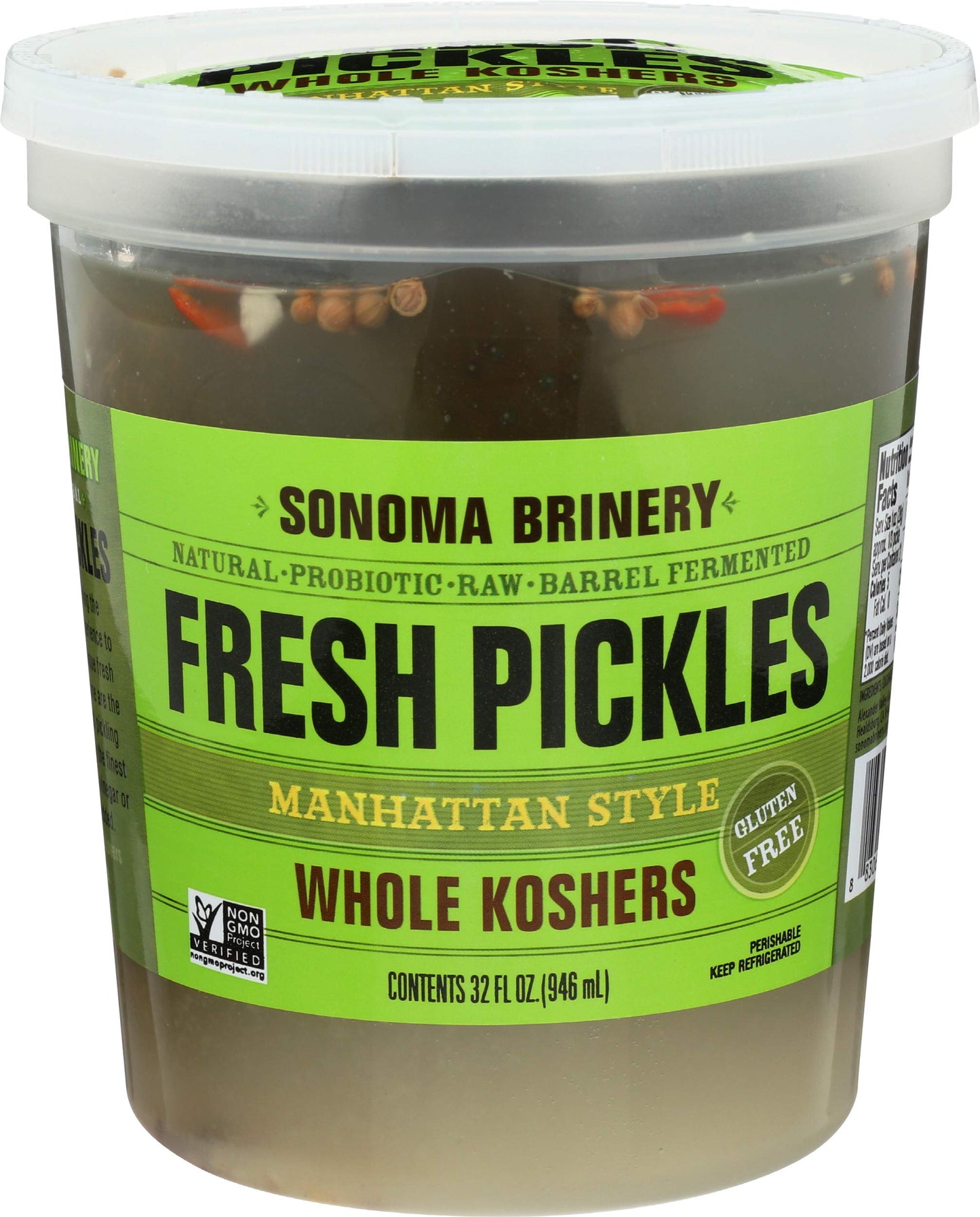 Sonoma Brinery Whole Koshers, 32Oz, 6 Oz