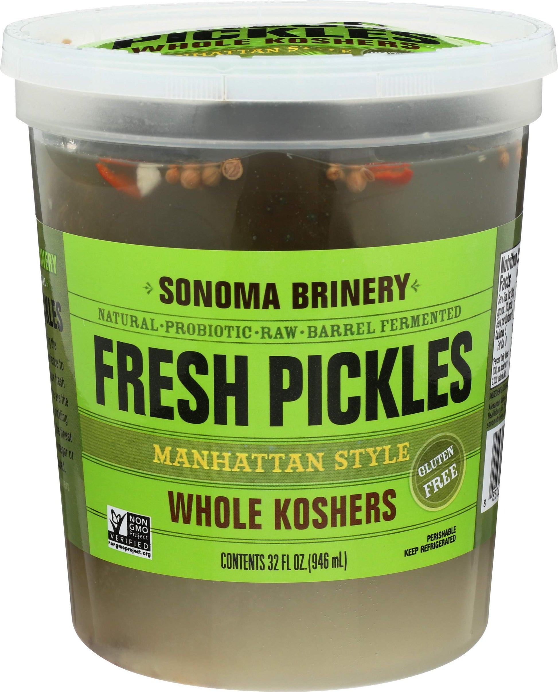 Sonoma Brinery Whole Koshers, 32Oz, 6 Oz