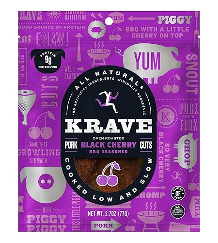 Krave Pork Jerky 2.7Oz Black Cherry Bbq