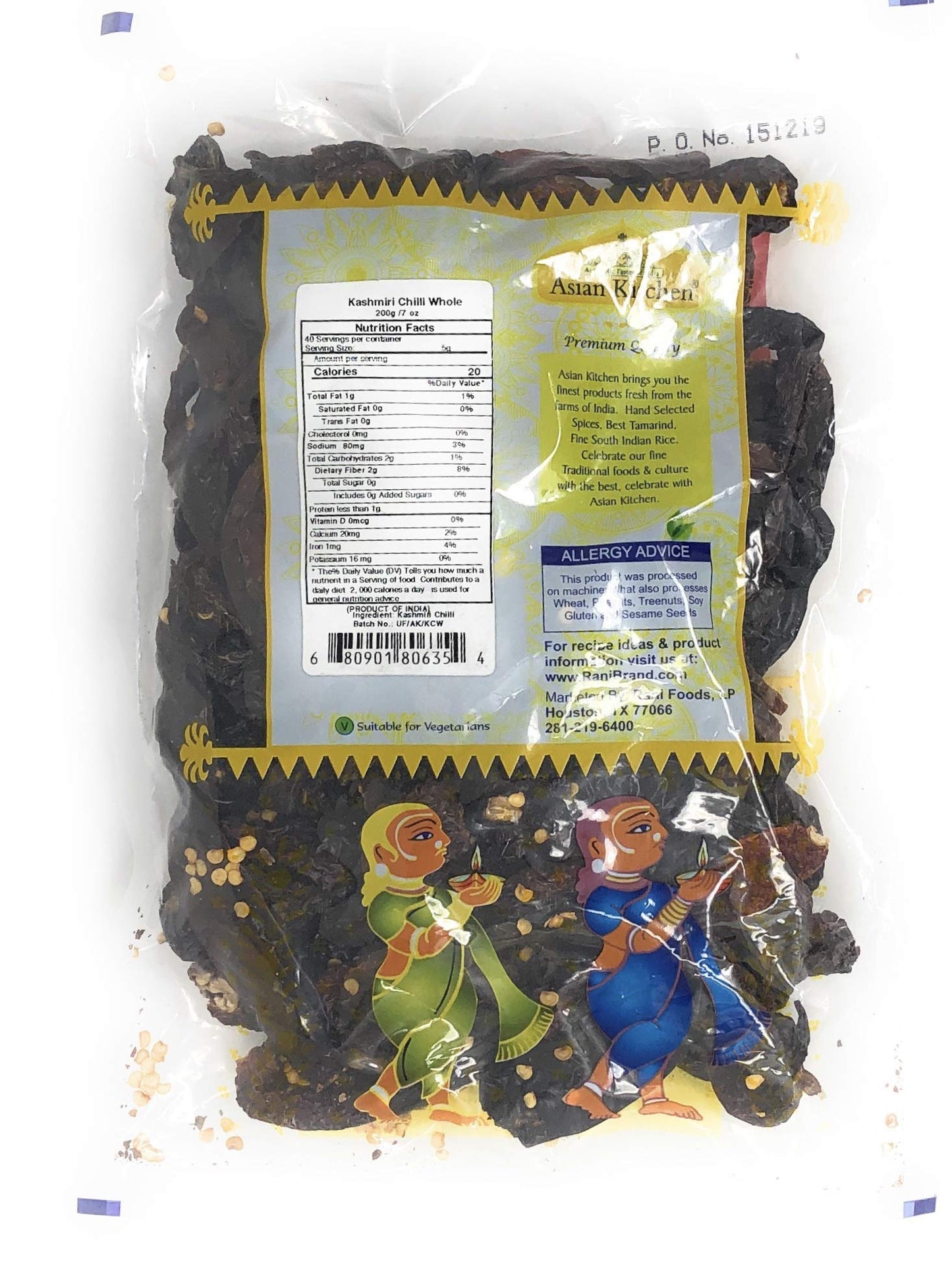 Rani Brand Kashmiri Chilli Whole - Low Heat Indian Chilli, 7oz (200g), Vegan, Gluten Friendly, Non-GMO, Indian Origin