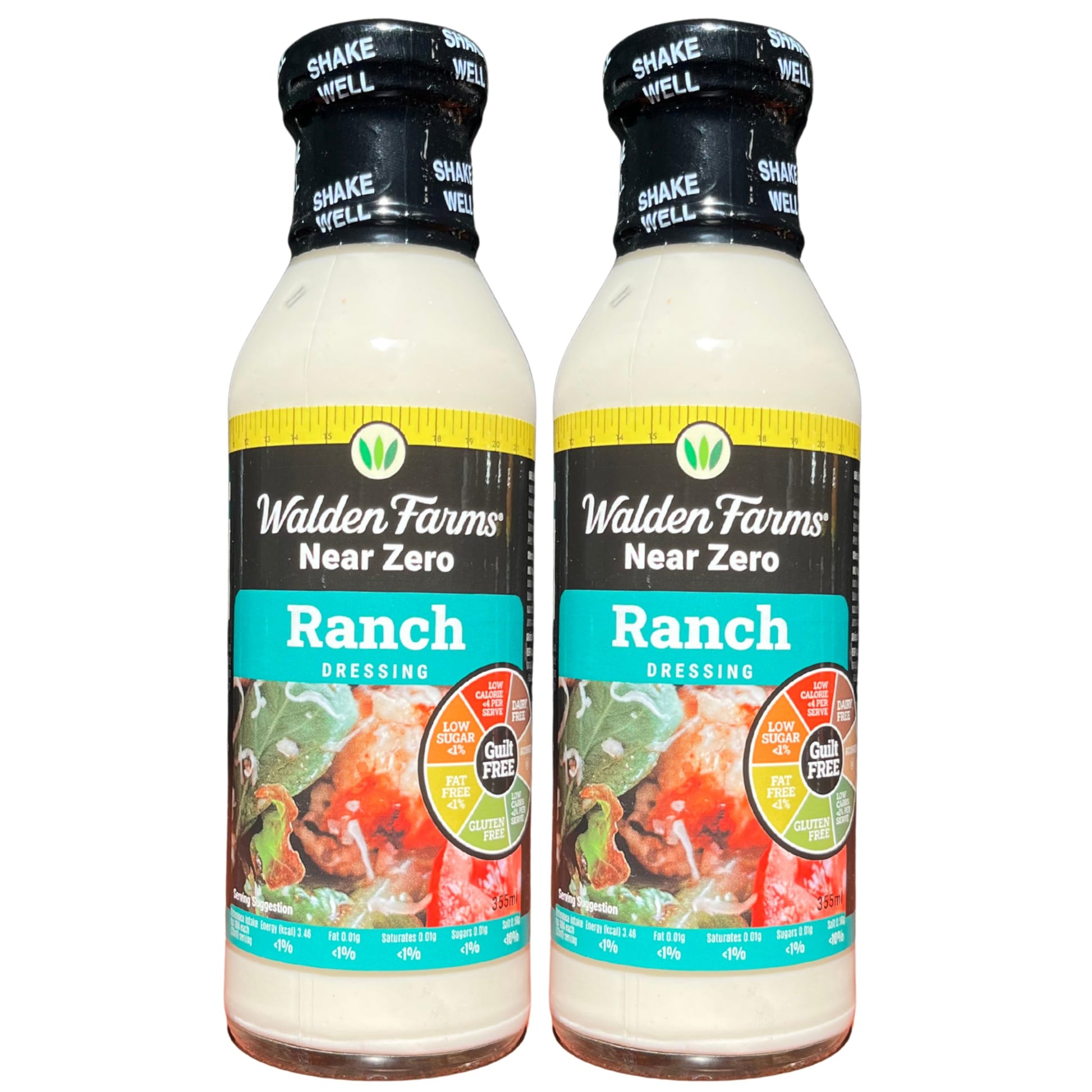 Walden Farms Low Calorie Ranch Dressing Delicious Salad Dressing - 0G Net Carbs Condiment  Fat Free  Kosher Certified  Great On Salads  Wings  Burgers  Sandwiches  Tacos  Pizza  Veggies And Many More