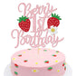 1 Pcs Berry 1St Birthday Cake Topper Glitter Sweet Fruit Theme Flower First Birthday Strawberry One Cake Pick For Strawberry The