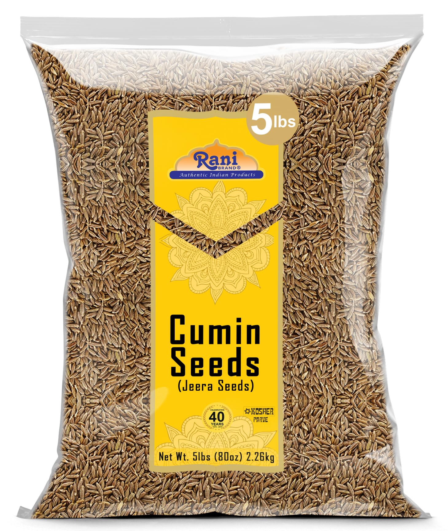 Rani Cumin Seeds Whole (Jeera) Spice 80oz (5lbs) 2.27kg Bulk ~ All Natural | Gluten Friendly | NON-GMO | Kosher | Vegan | Indian