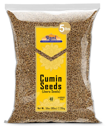 Rani Cumin Seeds Whole (Jeera) Spice 80oz (5lbs) 2.27kg Bulk ~ All Natural | Gluten Friendly | NON-GMO | Kosher | Vegan | Indian