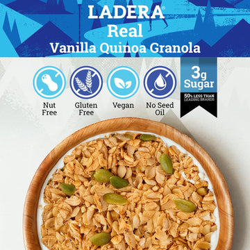 Ladera Foods Vanilla Quinoa Granola - Low Sugar, Gluten Free, Vegan - 11 oz