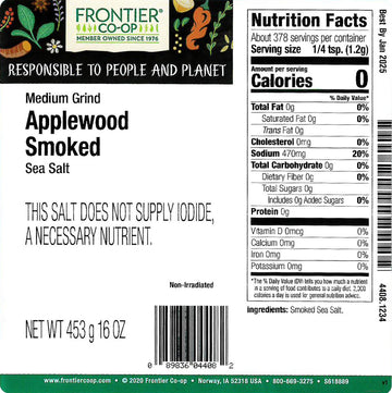 Frontier Co-op Applewood Smoked Sea Salt, 16 Ounce, Pack of 1