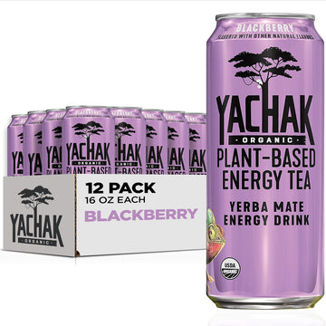 Yachak Yerba Mate Drink, Blackberry Flavor, 16 Fl Oz Cans, Pack of 12