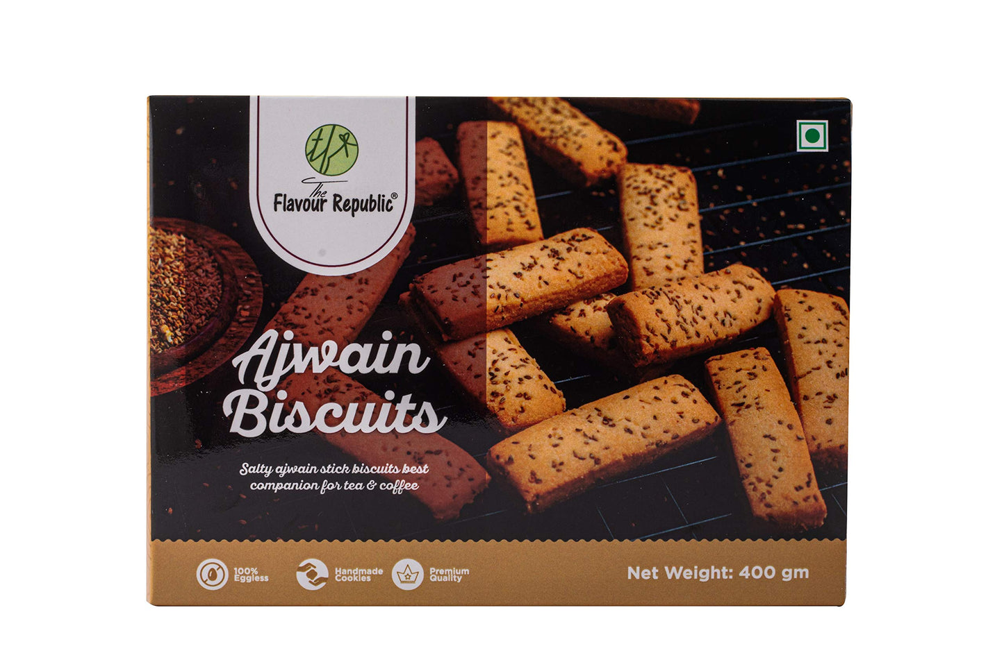 The Flavour Republic Ajwain Biscuits - 400 Gm | Wholesome Balance Of Taste & Nutrition | Flavourful & Delicious Tea Time Snacks
