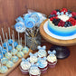Cyodoos 40Pcs Edible Blue Bowknot Cupcake Toppers Wafer Paper Bowknot Cake Dessert Picks Baby Shower Princess Cupcake Toppers Fo