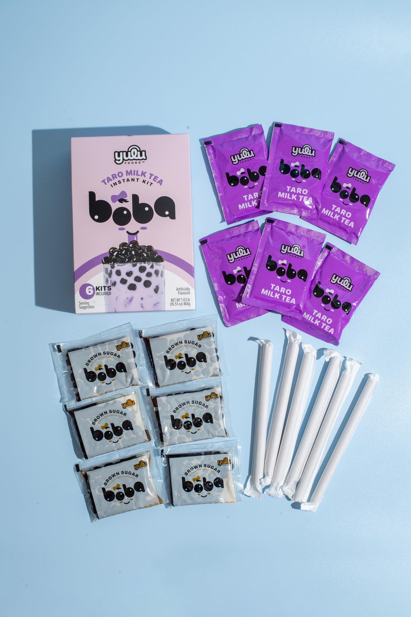 Yulu Foods Instant Bubble Pearls For Taro Milk Tea With Brown Sugar Flavor - 6 Servings