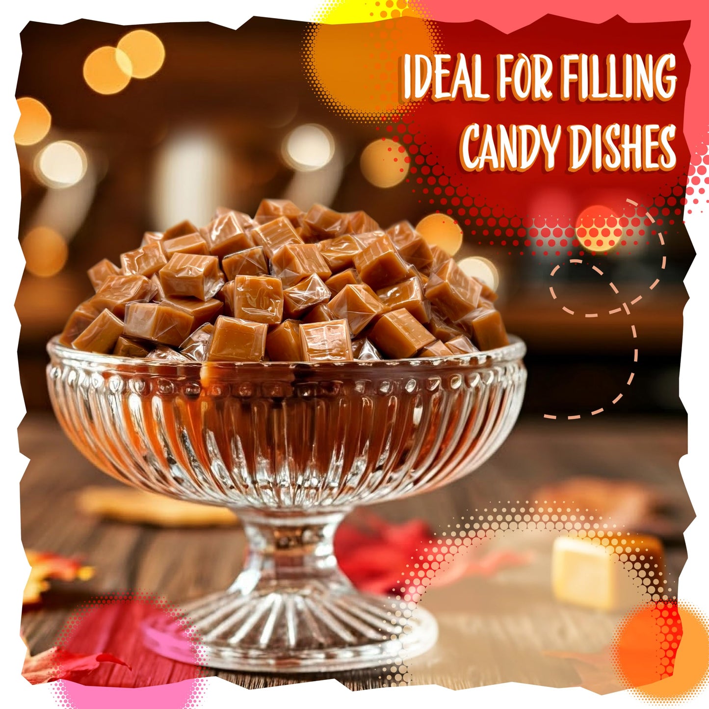 Vanilla Caramel Candy | 3-Pound Pack | Individually Wrapped Creamy Caramel Cubes
