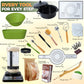 BICRET Sourdough Bread Baking Supplies Kit with 34 oz Starter, 2 Silicone Proofing Baskets, Large, Green, Model FJKIT-2