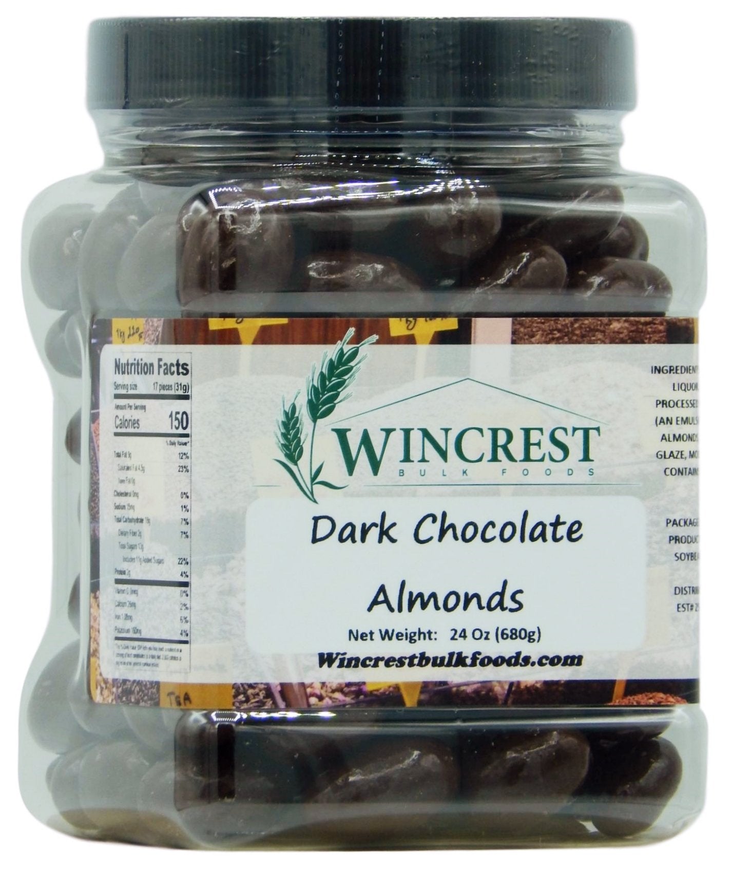 Dark Chocolate Covered Almonds - 1.5 Lb
