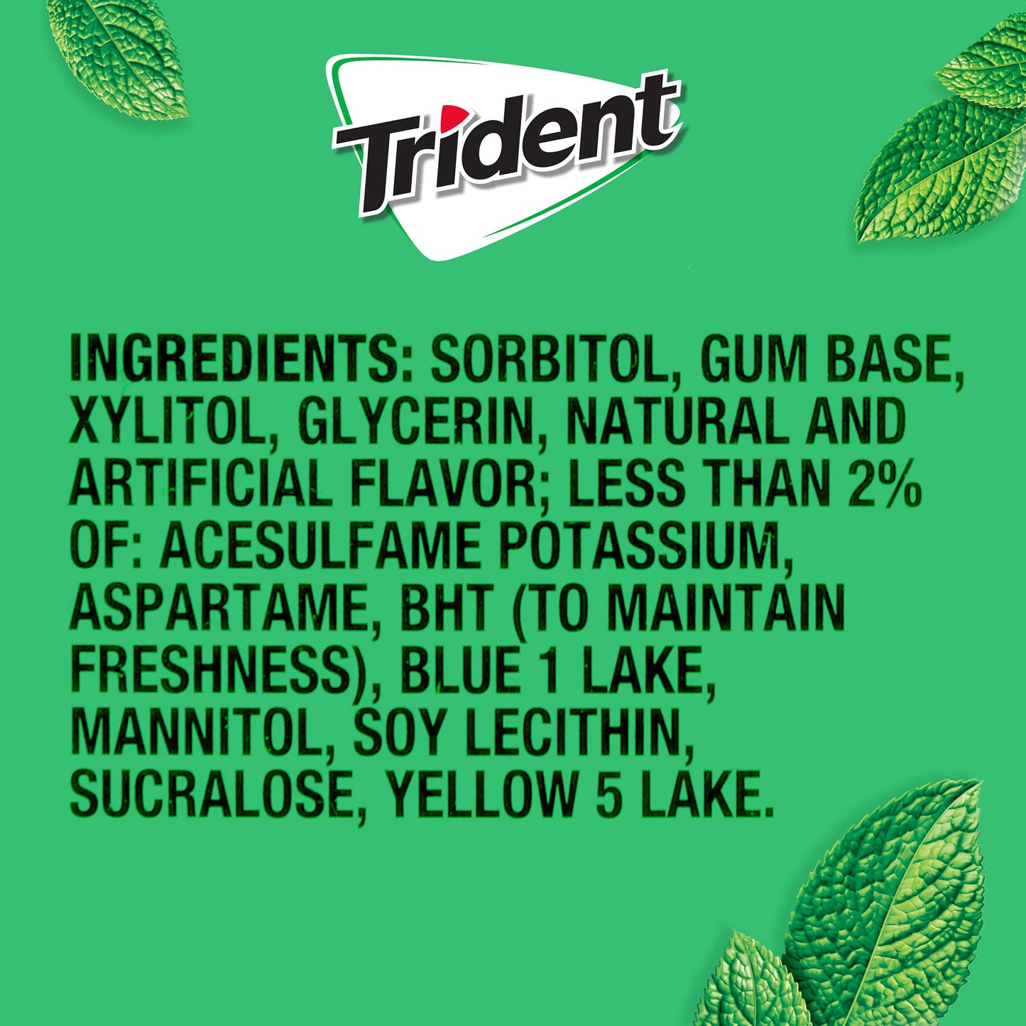 Trident Spearmint Sugar Free Gum, 6 Packs Of 14 Pieces (42 Total Pieces)