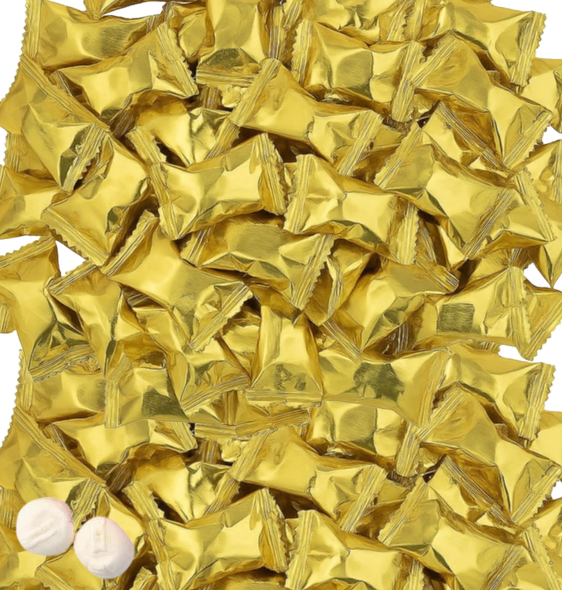 216Ct Gold Wrapped Buttermints – Individually Wrapped Butter Mints Bulk For Weddings, Baby Showers, Retirement, Candy Buffets, And Thank You Gifts – Soft Buttermints (216)