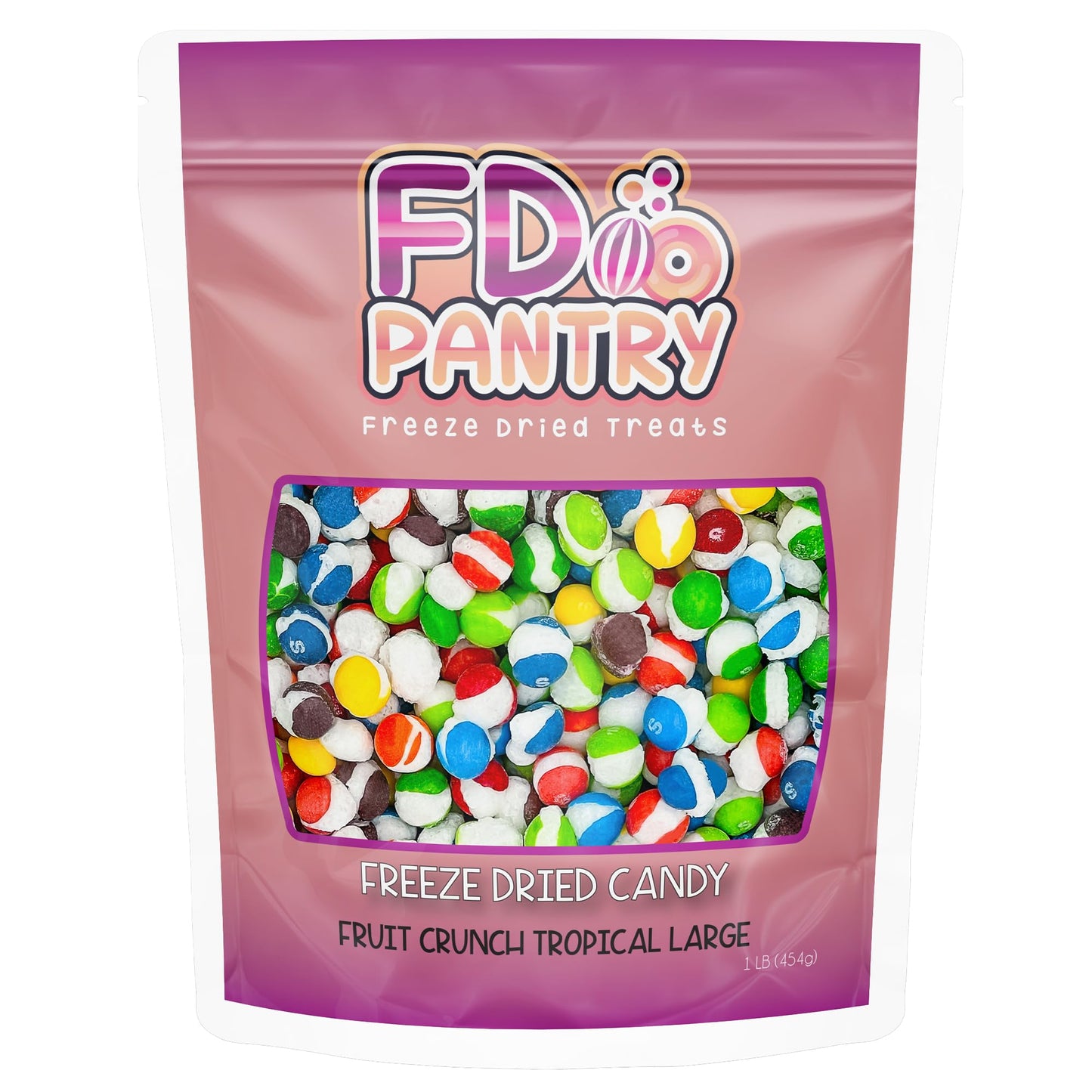 Fruit Crunch Tropical - Freeze Dried Candy, 16Oz 1 Pound - Troical Fruit Flavors, Large Pouch - Ideal Gift Snack Treat