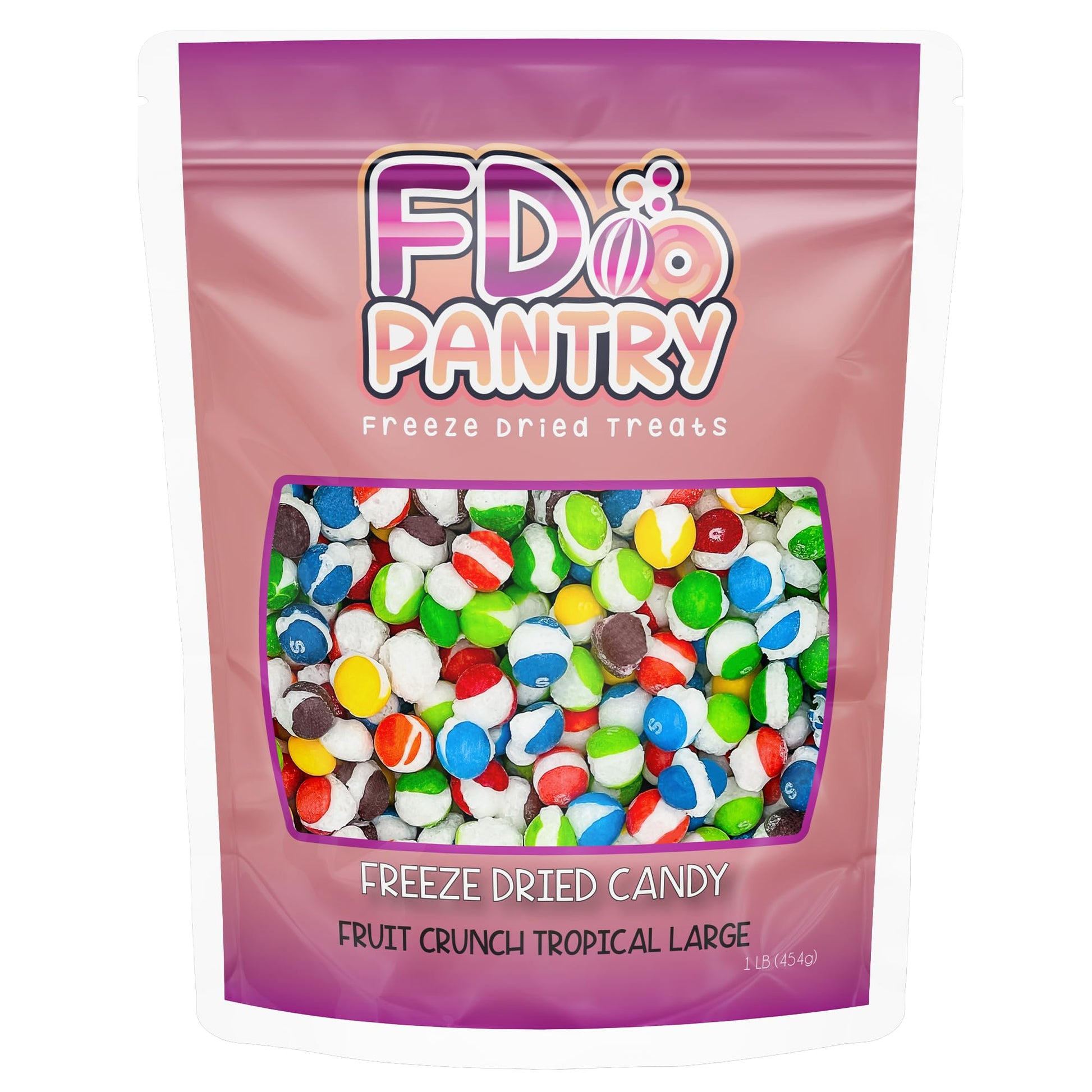 Fruit Crunch Tropical - Freeze Dried Candy, 16Oz 1 Pound - Troical Fruit Flavors, Large Pouch - Ideal Gift Snack Treat