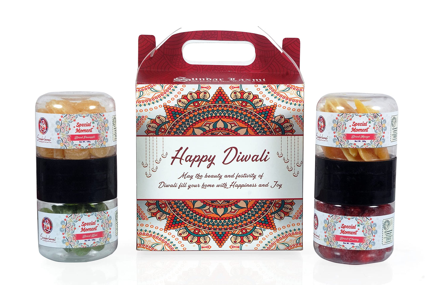 Sundarlaxmi Diwali Dried Fruits Combo Gift Pack, 400G (Mango, Pineapple, Cherry And Kiw)  Healthy Gift Hamper For Every Occasio