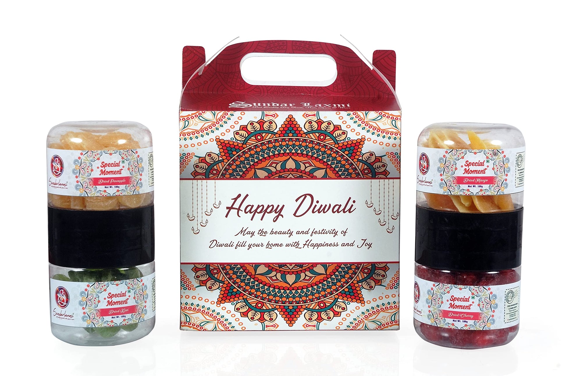 Sundarlaxmi Diwali Dried Fruits Combo Gift Pack, 400G (Mango, Pineapple, Cherry And Kiw)  Healthy Gift Hamper For Every Occasio