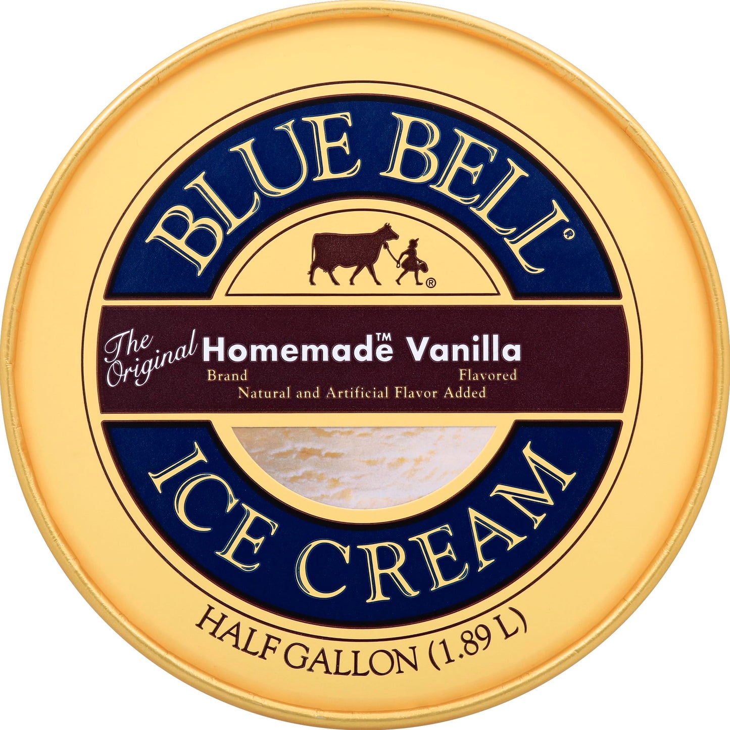 Blue Bell Gold Rim Homemade Vanilla Ice Cream, 64 fl oz