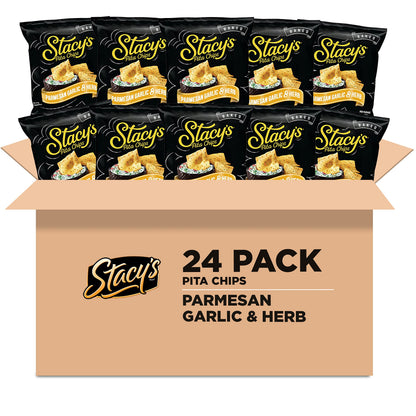 Stacys Pita Chips, Parmesan Garlic & Herb, 1.5 Ounce (Pack of 24)