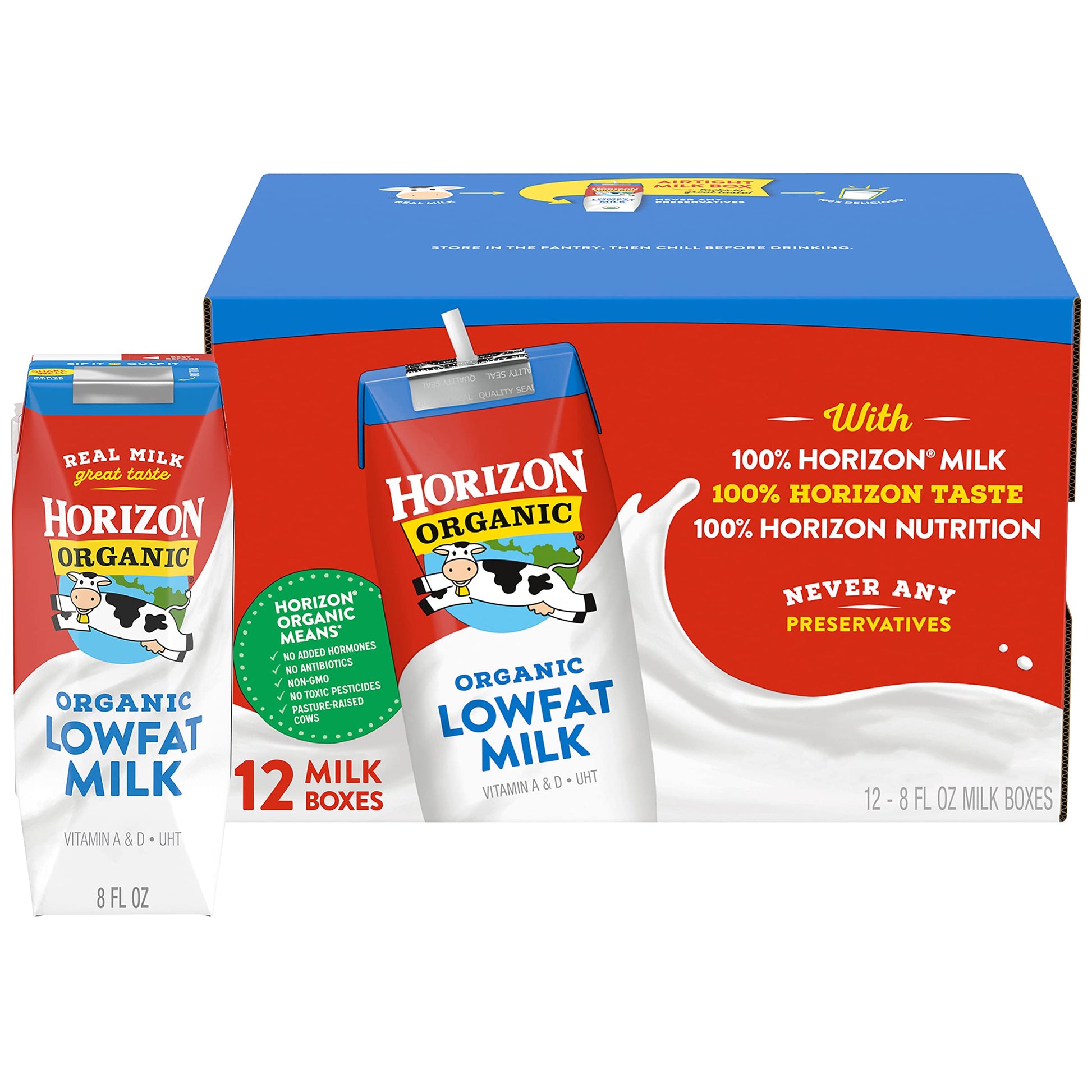 Horizon Organic Shelf-Stable 1% Low Fat Milk Boxes, 8 oz., 12 Pack