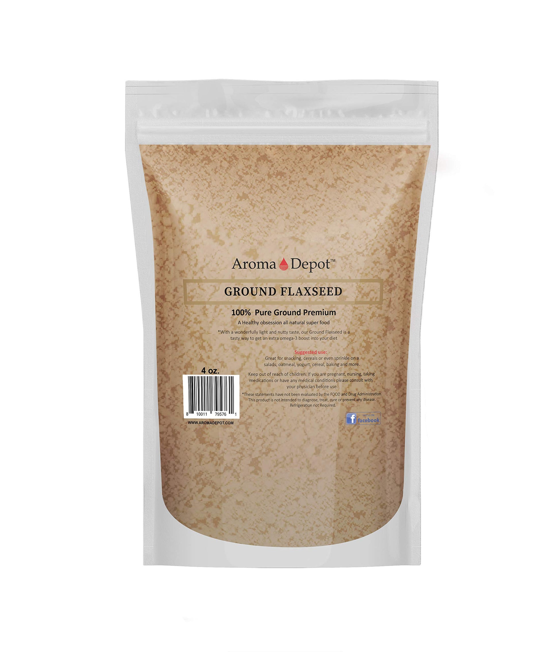 4oz Ground Brown Flaxseed Flax Seed Powder Omega-3 Fats | NON GMO | Gluten-free | 4 ounces Semillas de linaza en polvo